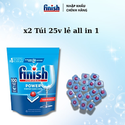 Combo 2 túi viên rửa chén Finish all in one 24 viên
