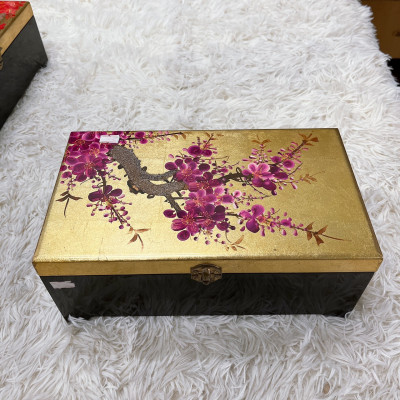 Hộp nữ trang 2 tầng Sơn Mài Cao Cấp Thanh Bình Lê đựng đồ trang sức, vật dụng nhỏ xinh, làm quà tặng,...