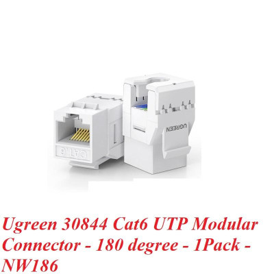 Ugreen UG30844NW186TK 180 độ Màu Trắng Đầu nối mạng RJ45 Cat6 UTP - HÀNG CHÍNH HÃNG