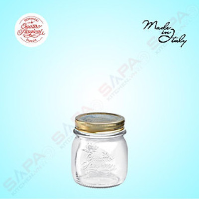 Hũ thủy tinh nắp vặn Quattro 250ml - Bormioli Rocco - Italy