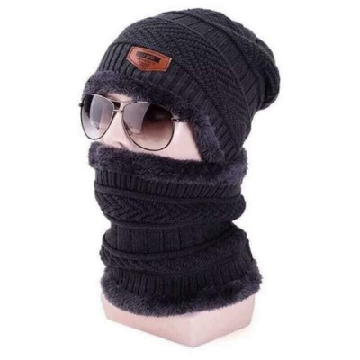 Set Khăn Ống + Mũ Len Lót Lông Nam Nữ Siêu Ấm Mùa Đông