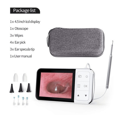 Camera Nội Soi Tai Mũi Họng C02 3.9mm Màn Hình 4.5 Inch LCD Kỹ Thuật Số Hỗ Trợ Chụp Nhanh Và Quay Video 1080P - Hàng Nhập Khẩu