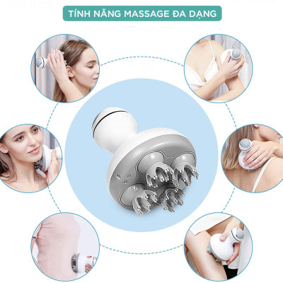 Máy Massage Cầm Tay Cao Cấp KINGTECH ST-701 - Chuyên Mát xa Đầu, Cổ, Mặt - Không Dây, Kèm Đế Sạc Di Động - Giúp Thư Giãn, Giảm Căng Thẳng - Quà Tặng Tuyệt Vời Cho Người Thân