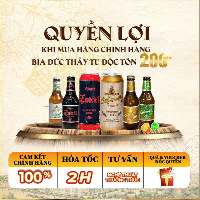 [BIA ĐỨC_SINCE 1810] Combo 2 Thùng Bia Tươi Thầy Tu EIBAUER HEFEWEIZEN HELL 5.2 ĐỘ - Bia Tươi Men Sống Thượng Hạng - Nhập Khẩu Chính Hãng