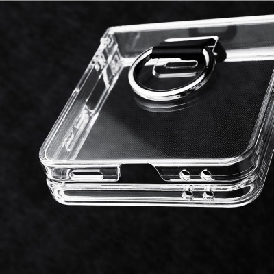 Ốp lưng chống sốc trong suốt kèm iring cho Samsung Galaxy Z Flip 7 5G hiệu Likgus Cover Ring (chất liệu cao cấp, thiết kế iring chống rơi rớt) - hàng nhập khẩu