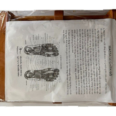 Bàn lăn chân gỗ Massage 6 hàng Miền Nam matxa huyệt đạo ( 31 x 24 x 10 cm)