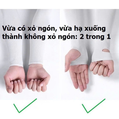 Găng tay chống nắng xỏ ngón cho nam nữ Let