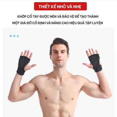 Găng tay tập Gym kết hợp quấn cổ tay chống chai tay GoodFit GF207G