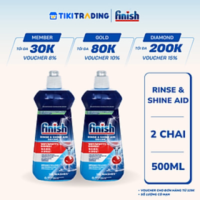 Nước Làm Bóng Chén Bát  Finish Rinse & Shine Aid 500ML