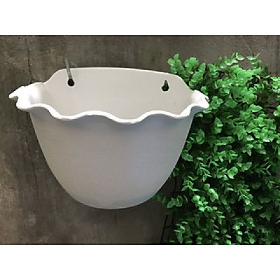 CHẬU TRỒNG CÂY  ỐP TƯỜNG HÌNH BÁN NGUYỆT MÀU TRẮNG ( BỘ 10 CÁI )