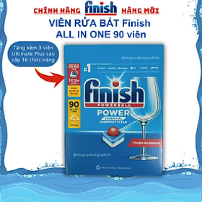 Viên rửa bát Finish All in one max 100 viên made in EU hoặc 100 viên finish Essential  6 chức năng trong 1