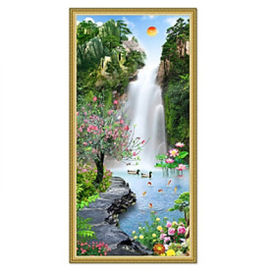 Tranh dán tường cảnh đẹp thiên nhiên thác nước tuyệt đẹp LV-0159K