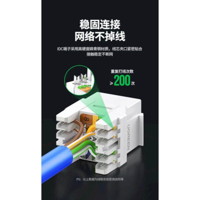 Ugreen UG30844NW186TK 180 độ Màu Trắng Đầu nối mạng RJ45 Cat6 UTP - HÀNG CHÍNH HÃNG