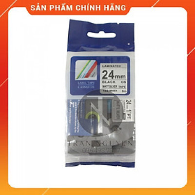 Nhãn In đa lớp Tz2-m951 - Đen nền bạc 24mm x 8m - Hàng nhập khẩu