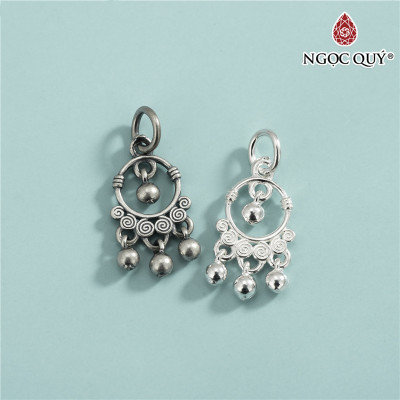 Charm bạc hình tròn cùng những quả bóng tròn treo - Ngọc Quý Gemstones