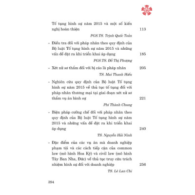 Thủ tục truy cứu trách nhiệm hình sự đối với pháp nhân thương mại và những vấn đề đặt ra khi thi hành Bộ Luật Tố tụng Hình sự