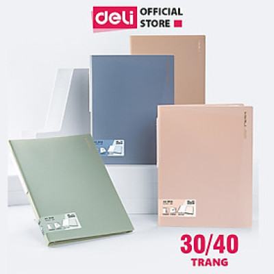File lá A4 đựng tài liệu nhiều ngăn Nusign Deli - Tệp đựng tài liệu 30/40 lá chất liệu PP cao cấp tiện lợi nhiều màu sắc