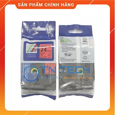 Nhãn In HZE-451 - Đen nền đỏ 24mm x 8m - Dùng cho máy in BROTHER - AIMO - PUTY [Hàng nhập khẩu]