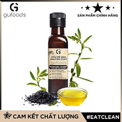 Dầu mè đen GUfoods - Giàu omega 3-6 và chất chống oxy hóa, Lành mạnh, Phù hợp eat clean, Trộn salad, Cho bé ăn dặm (chai 120ml)