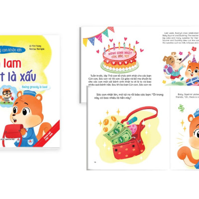 Tủ sách kỹ năng giao tiếp cho bé - Bộ 10 cuốn truyện tranh song ngữ "Cùng con khôn lớn" (Tặng bộ bút bay mực cho bé thỏa sức sáng tạo)