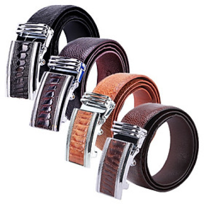 HJ4417-18-19-20 - Thắt lưng nam da đà điểu bản lớn màu đen, nâu đất, vàng, nâu đỏ