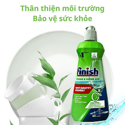 Nước làm bóng Finish Eco 0% 400ml - Dành cho máy rửa chén, bát - Nhập khẩu Đức