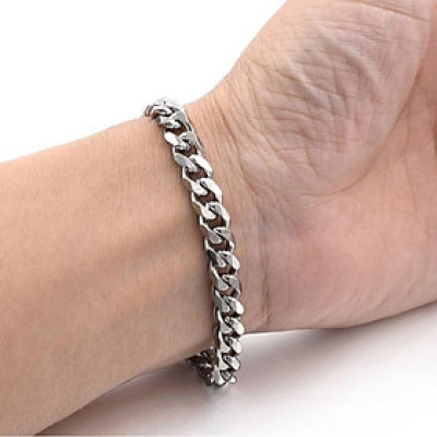 【Khắc tên ghi chú】Vòng tay, Vòng cổ nam nữ Cuba thép titan Khắ tuỳ chỉnh Lắc tay Dây chuyền