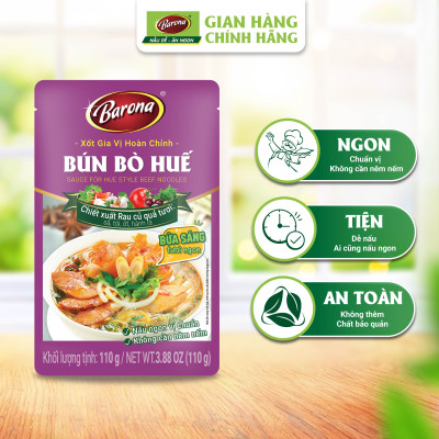 Combo 5 Gói Gia Vị Bún Bò Huế Barona 110g ướp ngon chuẩn vị không cần nêm nếm
