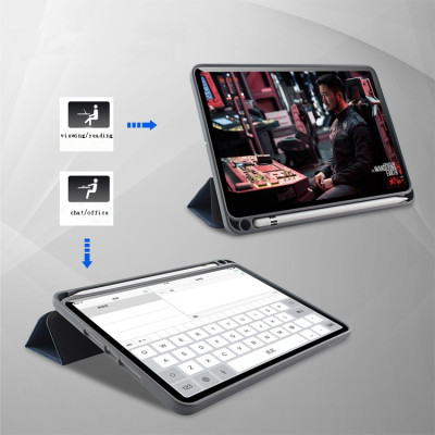 Case Bao da chống sốc mặt lưng canvas cho iPad Pro 11 2022 chip M2 / 2021 chip M1 / 2020 hiệu Mutural Yashi Series (có ngăn đựng bút, thiết kế tản nhiệt, cơ chế smartsleep) - hàng nhập khẩu