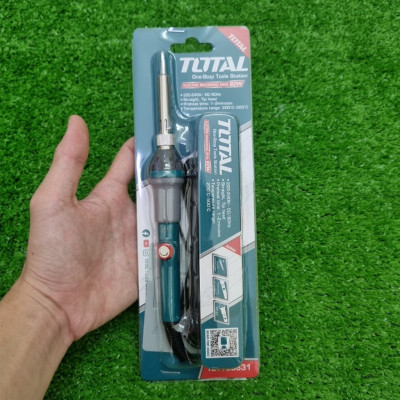 Mỏ hàn chì điều chỉnh nhiệt độ TOTAL 60W (TET160831), 100W (TET1100831) - đầu thẳng, thời gian làm nóng nhanh, nhiệt độ từ 200 độ C đến 500 độ C