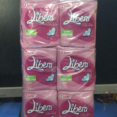 Combo 6 Gói Băng Vệ Sinh Diana Libera Siêu Mỏng Cánh Siêu Thấm 23cm -8 Miếng/Gói -Date luôn mới