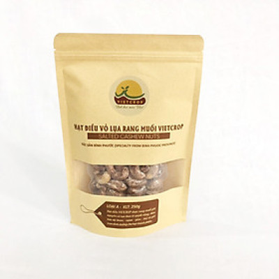 Hạt điều vỏ lụa rang muối VIETCROP 250gr
