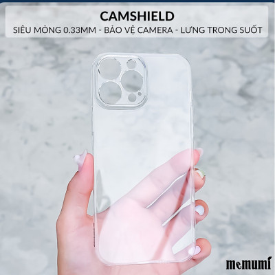 Ôp lưng trong cho iPhone 15 Pro Max 15 Pro 15 Plus iP 15 siêu mỏng 0.3mm bảo vệ camera hiệu Memumi Camshield - Thiết kế mặt lưng PC chống ố vàng, trang bị màng camera - Hàng nhập khẩu