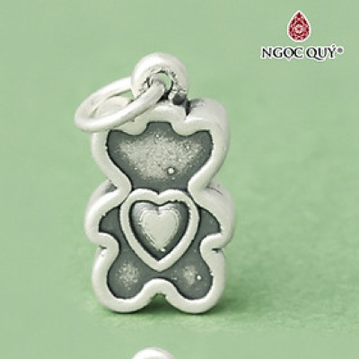 Charm bạc hình gấu dễ thương treo - Ngọc Quý Gemstones
