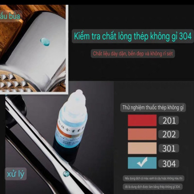 Búa đập dằn thịt, tỏi,xả inox 304 đúc liền khối chắc chắn kháng khuẩn cao cấp
