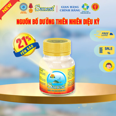  NEW [ Combo 20 lọ] Nước Yến sào Khánh Hòa Sanest 21% - Dành cho Người Cao Tuổi - Có đường