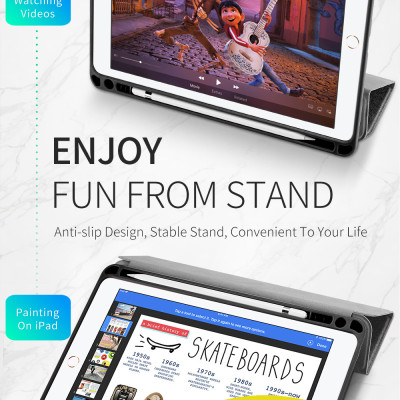 Bao da dành cho iPad  iPad 9.7 (2017/2018) Gen 5/ Gen 6, iPad Air, iPad Air 2  hiệu Dux Ducis Domo có khe để bút, bảo vệ camera, chống sốc, cao cấp - Hàng nhập khẩu.