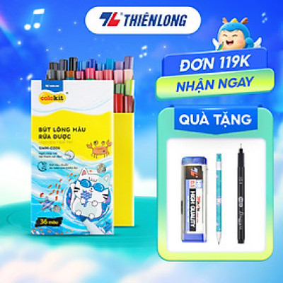 Combo Bút lông màu Fiber Pen Thiên Long Colokit 40/56/76 màu rửa được an toàn sử dụng tô màu, vẽ tranh, calligraphy