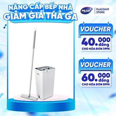 Bộ cây lau nhà tự vắt thông minh 3 thanh vắt sợi microfiber