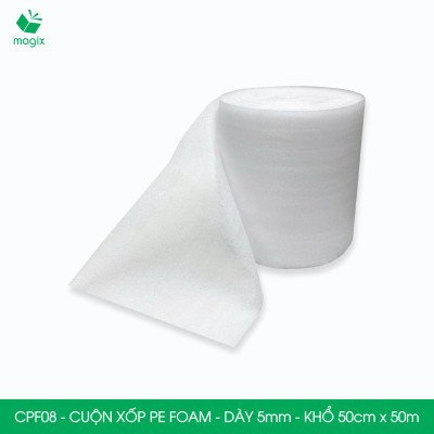 CPF08 - 50cm x 50m - Cuộn xốp PE Foam dày 5mm chống sốc, xốp bọc chống sốc, xốp gói hàng