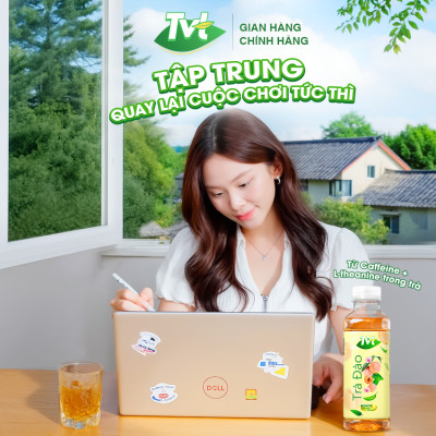 [Combo 12 chai 450ml] Trà Vải TVT - thanh mát, tự nhiên từ nước cốt vải thiều, trà xanh nguyên chất