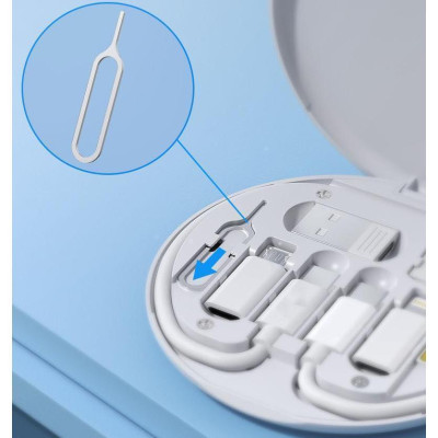 Hộp Cáp Sạc Nhanh 6In1 60W Đa Năng Nhỏ Gọn Tích Hợp 4 Đầu Sạc Rời