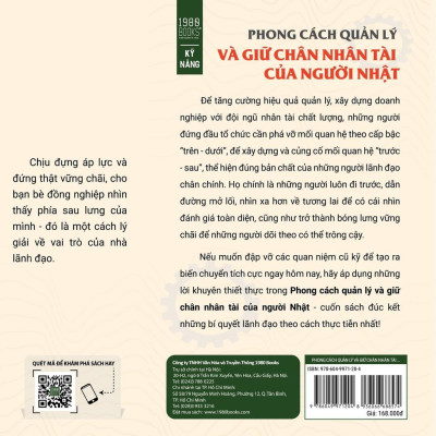  Sách - Phong Cách Quản Lý Và Giữ Chân Nhân Tài Của Người Nhật
