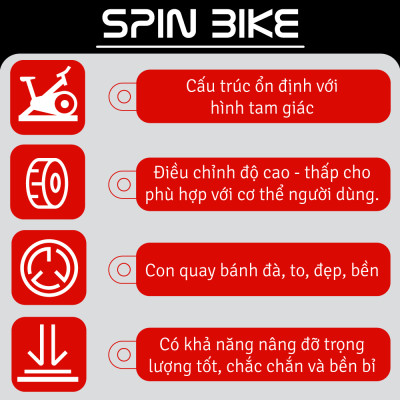 BG-MÀN HÌNH-Xe đạp tập thể thao đa năng trong nhà SPINING BIKE ELITE 03 mới (hàng nhập khẩu)