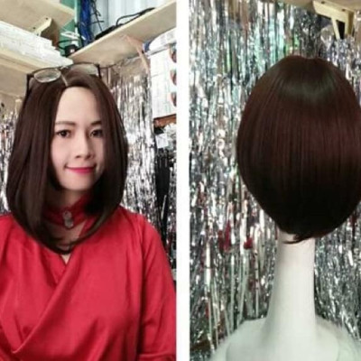 Tóc 2 mái cúp,tóc ngôi lệch 4/6 cao cấp- tặng lưới chùm tóc