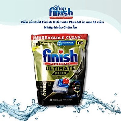 Viên rửa bát Finish Ultimate Plus All in one 52 Viên - Nhập khẩu Châu Âu