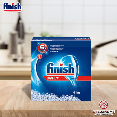 Muối rửa chén bát Finish 4kg kèm túi zip 