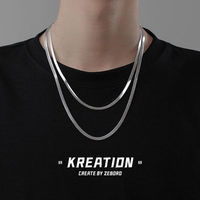 Vòng Cổ Nam -  nam nữ titan cao cấp sang trọng thép không gỉ  mì  trangsucpt kích cỡ 4mm PTDCNA43