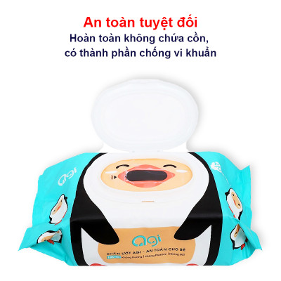 Bộ 8 Gói Khăn Ướt Không Hương Agi (100 Tờ x 8) - Giao Mẫu Ngẫu Nhiên