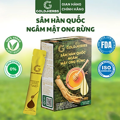 Sâm Hàn Quốc ngâm mật ong rừng GoldzHerbs, 100% mật ong nguyên chất – Hũ 300g/ Hộp 15 gói